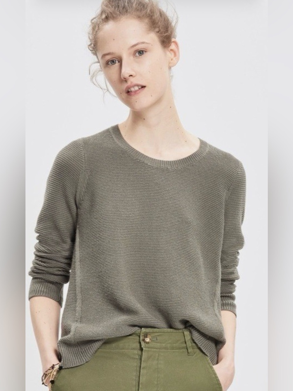 Madewell Riverside Textured Crewneck Sweater, Grey